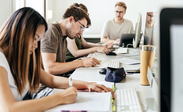 Studierende lernen gemeinsam.