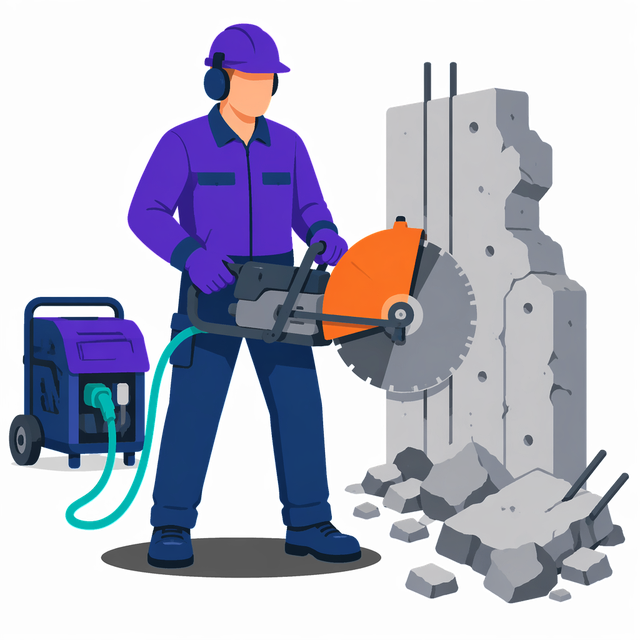 Grafik: Ausbildung Bauwerksmechaniker/-in für Abbruch und Betontrenntechnik